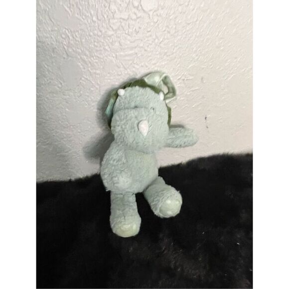 Kelly Toy Kelly Baby Dinosaur Plush Rattle 8” Green/White Polka Dot - Picture 1 of 3
